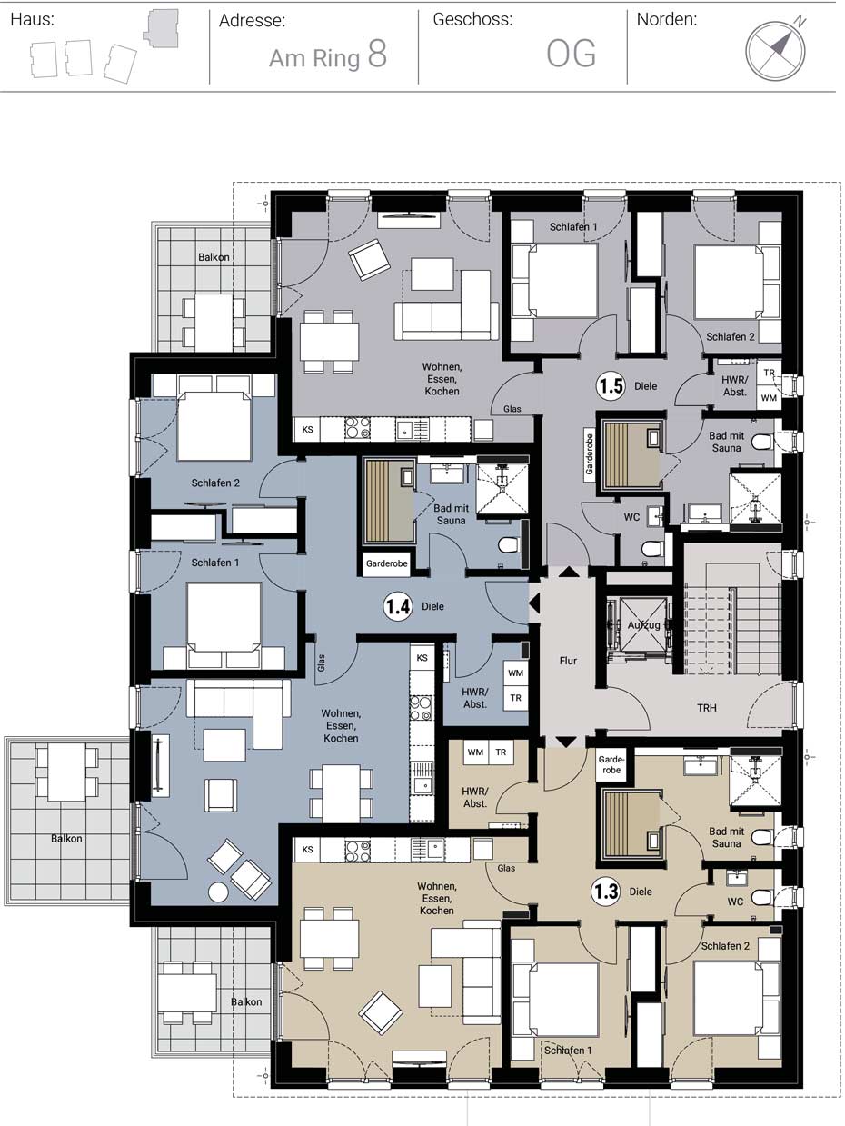 Ferienwohnung kaufen Ostsee Kellenhusen Haus 1 Obergeschoss Grundriss