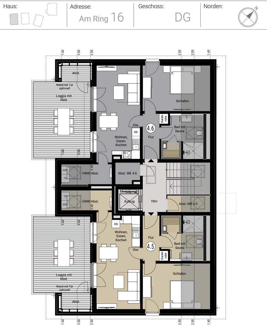 Ferienwohnung kaufen Ostsee Kellenhusen Haus 4 Dachgeschoss Grundriss