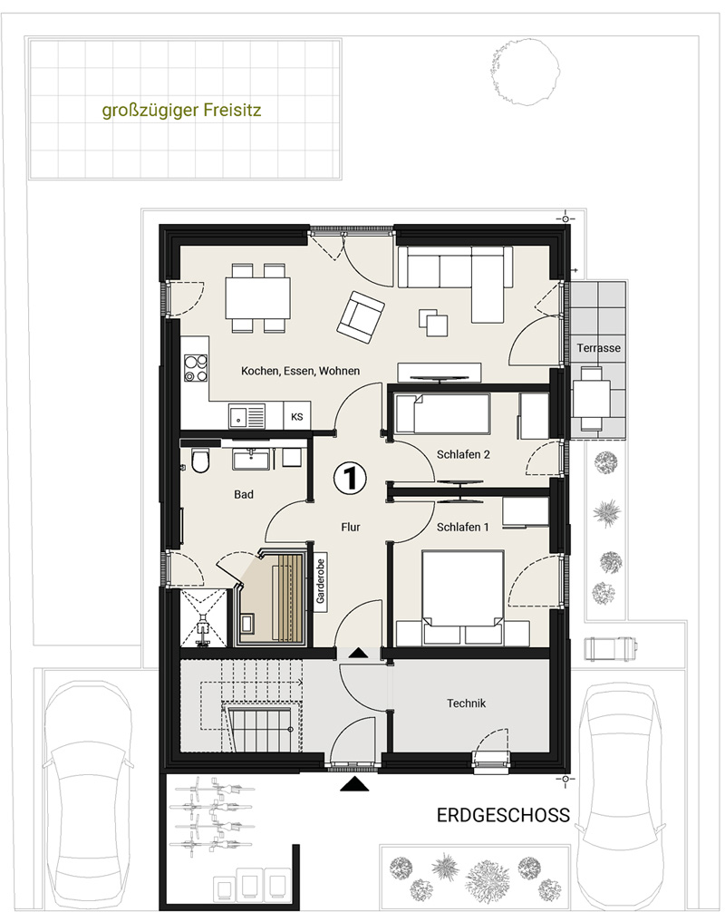 Ferienhaus kaufen Tossens Nordsee Tideresort Erdgeschoss